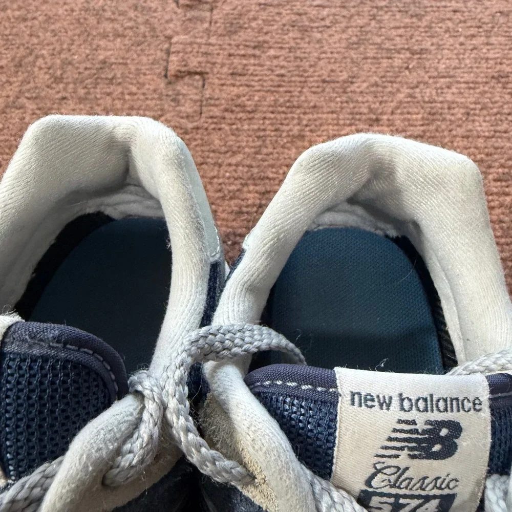 New Balance 574 Classic Kids Navy Blue Grey Sneakers PC574EVN Boys Size 2‎ B+